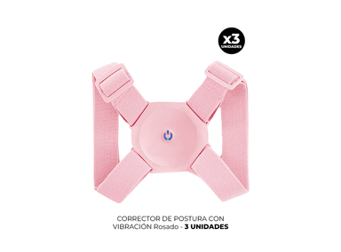 PACK 3 CORRECTOR DE POSTURA CORPORAL VIBRACIÓN ROSADO