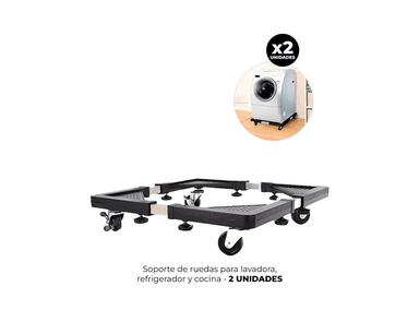 PACK 2 SOPORTE CORPORAL RUEDAS LAVADORA REFRIGERADOR COCINA