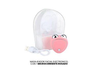 MASAJEADOR FACIAL CORPORAL ELECTRONICO MICROCORRIENTE ROSA