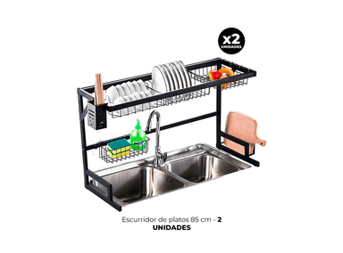 PACK 2 ESCURRIDOR NEGRO PLATOS 85 CM
