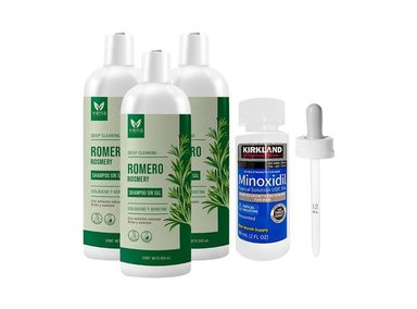 SHAMPOO VENA ROMERO 500ML 3UDS +MINOXIDIL LÍQUIDO 60ML+GOTERO ORIGINAL