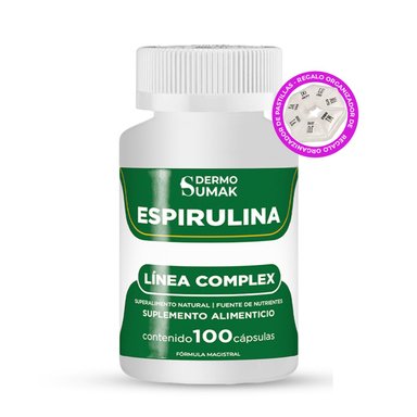 ESPIRULINA COMPLEX 400MG - 100 CAP - DERMO SUMAK + REGALO PASTILLERO