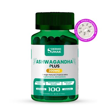 ASHWAGANDHA PLUS 100MG - 100 CAP - DERMO SUMAK + REGALO PASTILLERO