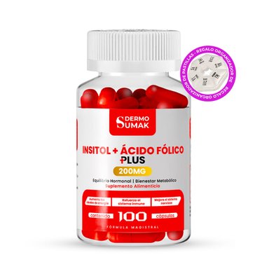 INOSITOL ACIDO FOLICO 100MG - 100 CAP - DERMO SUMAK + REGALO PASTILLERO
