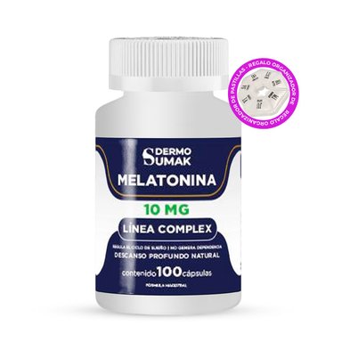 MELATONINA COMPLEX 10MG - 100 CAP - DERMO SUMAK + REGALO PASTILLERO
