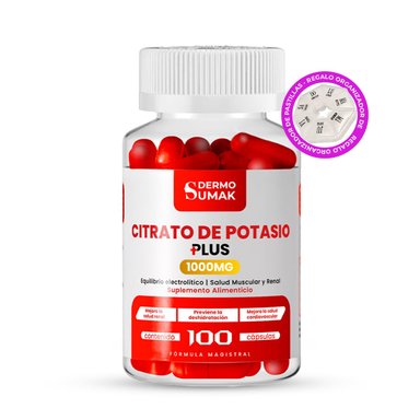 CITRATO DE POTASIO 100MG -100 CAP - DERMO SUMAK + REGALO PASTILLERO