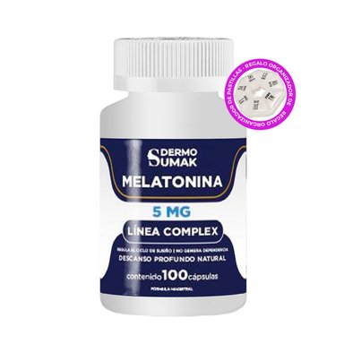 MELATONINA COMPLEX 5MG - 100 CAP - DERMO SUMAK + REGALO PASTILLERO