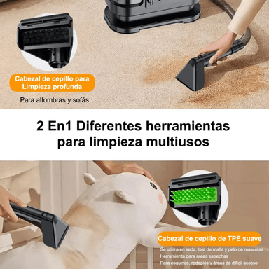 ASPIRADORA 16KPA LIMPIEZA ALFOMBRAS TAPICERÍA MOTOR COBRE 450W - 1800ML - 5