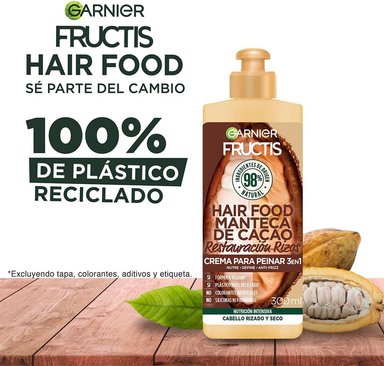 CREMA PARA PEINAR HAIR FOOD CACAO PELO RIZADO 300ML - 4