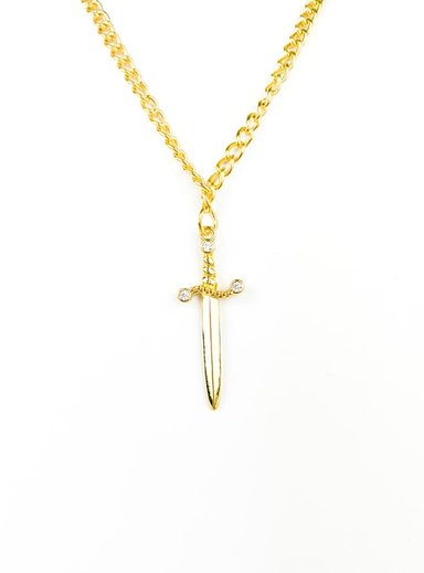 COLLAR ELEGANTE ESPADA CELESTE