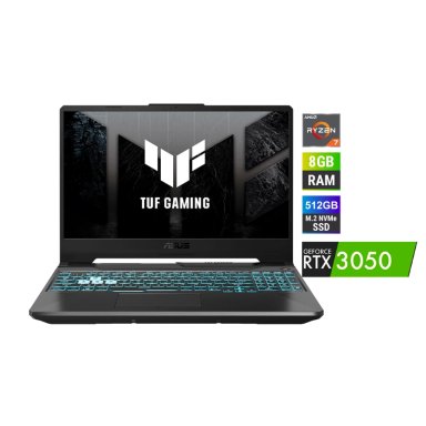 LAPTOP ASUS TUF GAMING A15 R7 8GB 512GB RTX3050 4GB W11