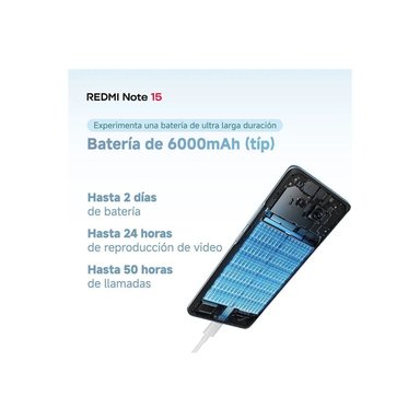 CELULAR XIAOMI REDMI NOTE 15 8GB RAM 256GB - NEGRO - 8