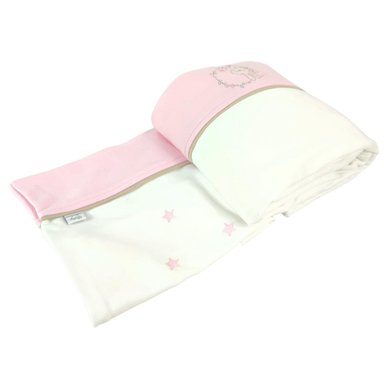 SET SÁBANAS BABY MERINOS ALGODÓN MULTICOLOR BORDADOS 130 X 70 CM NIÑA CONEJITA BDR