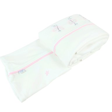 SET SÁBANAS BABY MERINOS ALGODÓN MULTICOLOR BORDADOS 130 X 70 CM NIÑA MARIPOSAS BRB