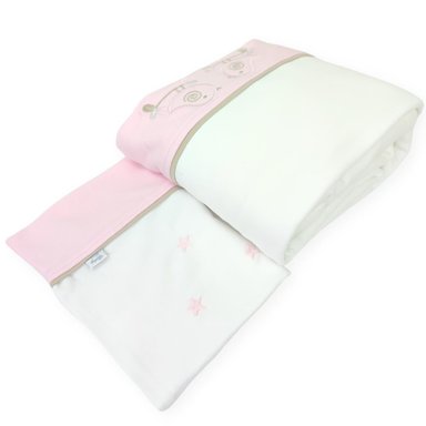 SET DE SABANAS ALGODÓN CAMA CUNA 1PZ O 1.5PZ NIÑA AVES - BDR