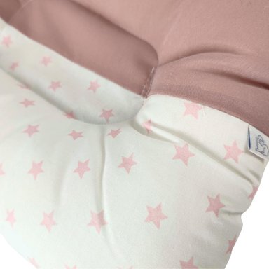 ALMOHADA BABY MERINOS BEBE ANTICABEZA PLANA ESTRELLITAS 26 X 32CM ALGODÓN PALO ROSA - 2