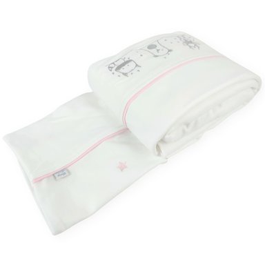 SET SÁBANAS BABY MERINOS ALGODÓN MULTICOLOR 130 X 70 CM NIÑA AMIGOS INVIERNO BRB