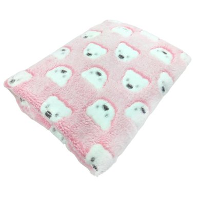 MANTA FELPA BEBÉ - OSITAS - ROSADO