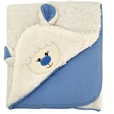 COLCHA BEBE OVEJA - AZUL ACERO