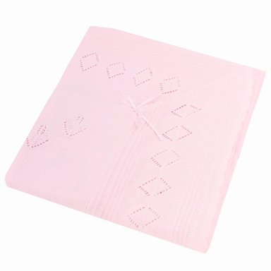 COLCHA BEBÉ HILO TACTO CON ALGODON - ROSADO