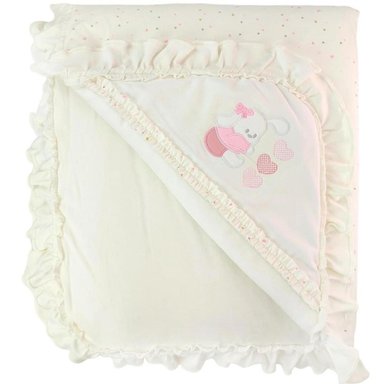 COLCHA ACOLCHADA ALGODON BOBITO CONEJITA 3C - CREMA