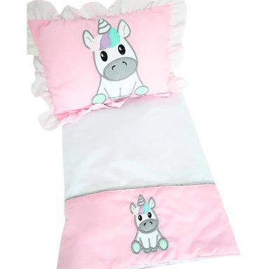 SET CUNA BABY MERINOS ALGODÓN MULTICOLOR Y PROTECTOR TRADICIÓN UNICORNIO - 3