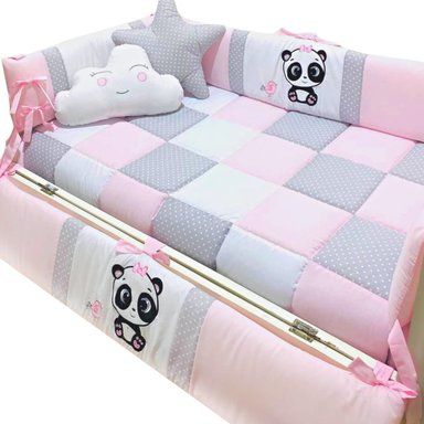 SET DE CUNA Y 4 PROTECTORES - PRESTIGE - PANDA BEBA