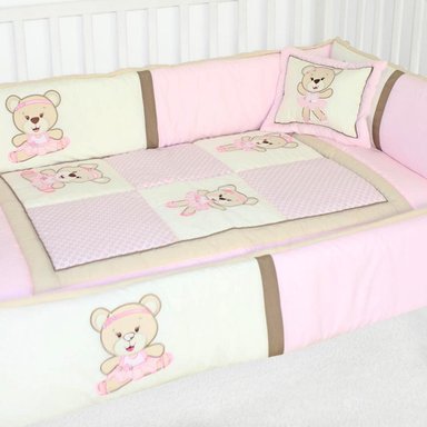 SET DE CUNA Y 4 PROTECTORES - PRESTIGE - OSITA BAILARINA 1