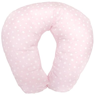 COJÍN DE LACTANCIA BABY MERINOS 30X30CM ALGODÓN ESTRELLAS ROSADO