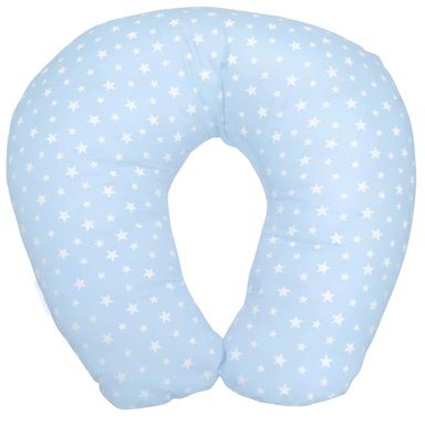 COJÍN DE LACTANCIA BABY MERINOS 30X30CM ALGODÓN ESTRELLAS CELESTE