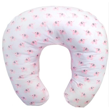 COJÍN DE LACTANCIA BABY MERINOS 30X30CM ALGODÓN ELEFANTE ROSADO