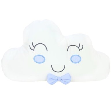 COJIN BABY MERINOS NUBE ELEGANTE V3 30.0 X 30CM ALGODÓN BLANCO CELESTE