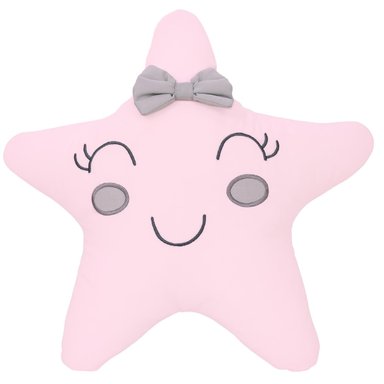 COJIN BABY MERINOS ESTRELLA ELEGANTE V2 30.0 X 30CM ALGODÓN ROSADO GRIS