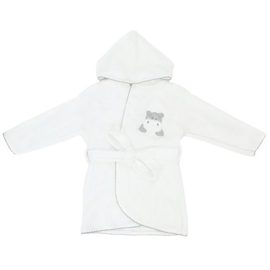 SALIDA DE BAÑO BEBÉ - HIPO - BLANCO - PLOMO TAMAÑO 6 A 9 MESES