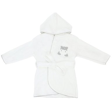 SALIDA DE BAÑO BEBÉ - HIPO - BLANCO - PLOMO TAMAÑO 3 A 6 MESES