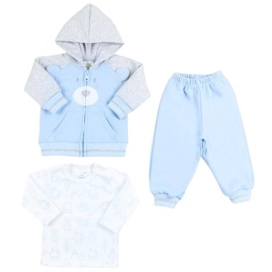 CONJUNTO BEBÉ NIÑO CELESTE 3 PIEZAS TYLER