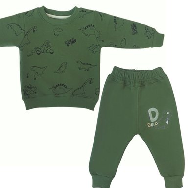CONJUNTO NIÑO VERDE 2 PIEZAS DINO HELLO