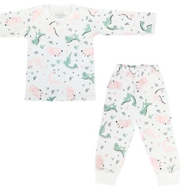 PIJAMA ALGODÓN BEBÉ NIÑA MULTICOLOR DINO REINA