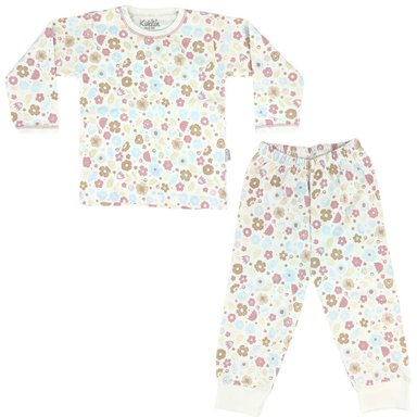 PIJAMA ALGODÓN BEBÉ NIÑA MULTICOLOR FLORES Y HOJAS