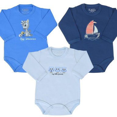 PACK 3 BODYS MANGA LARGA ALGODÓN MULTICOLOR