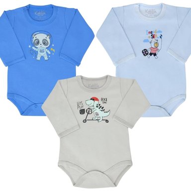 SET 3 BODYS MANGA LARGA 100% ALGODÓN - M10