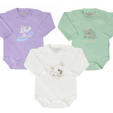 PACK 3 BODYS MANGA LARGA ALGODÓN MULTICOLOR