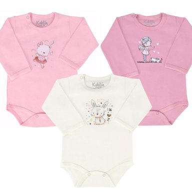 SET 3 BODYS MANGA LARGA 100% ALGODÓN - M08