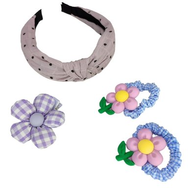 SET VINCHA Y GANCHOS NIÑA M13 TAMAÑO 3 A 4 AÑOS