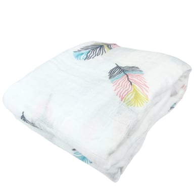 MANTA BABY MERINOS BAMBÚ MULTICOLOR MUSELINA LAS PLUMAS - 2