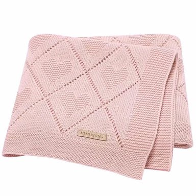 MANTA DE BEBÉ DE ALGODÓN SÚPER SUAVE CORAZONES