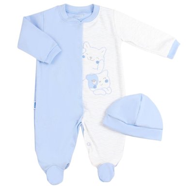 ENTERIZO ALGODON - AMIGOS CELESTE