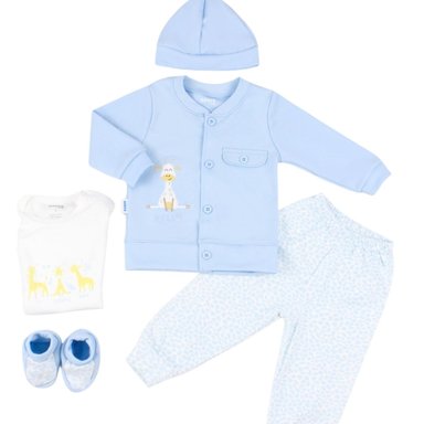 CONJUNTO BEBÉ KEVIN 6 PIEZAS - CELESTE