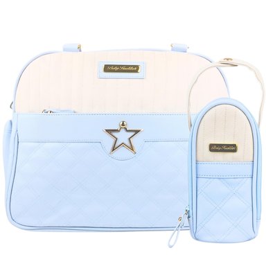 BOLSO PAÑALERA ESTRELLA - CELESTE