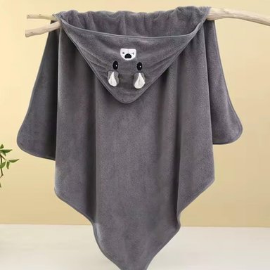 TOALLA BAÑO BEBÉ - PLOMO